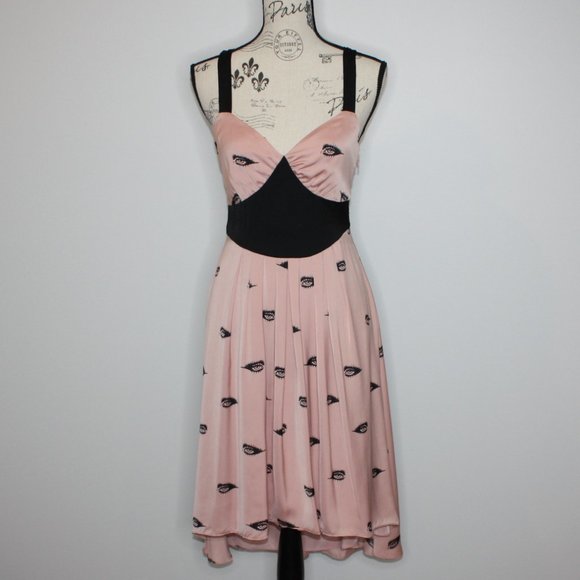 Viva Vena! by Vena Cava Pleated Eye Print Dress size 6 NWOT - Picture 5 of 8